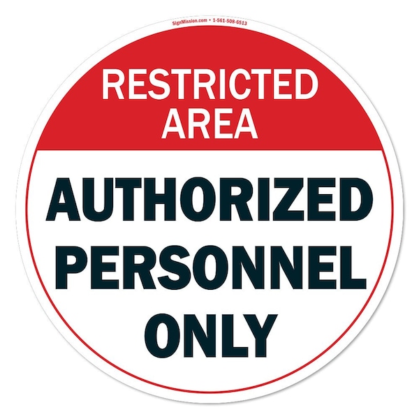 Authorized Personnel Only 2 16in Non-Slip Floor Marker, 12PK, 16 in L, 16 in H, FD-2-C-16-12PK-99967